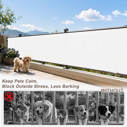 SUNNY GUARD 3' x 10' Balcony Privacy Screen, HDPE Patio Railing Cover Fence - color: White, size: 0 3' x 1 0'