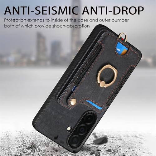 for Samsung Galaxy S26 Case Wallet with Card Slots Blue | PU Leather Flip Folio Cover,RFID Blocking Ring Holder,Kickstand,Wrist Strap,Shockproof,Magnetic Protective,Women Men Girls - color: Blue, size: Galaxy S26 6.3 Inch