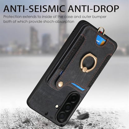 for Samsung Galaxy S26 Case Wallet with Card Slots Blue | PU Leather Flip Folio Cover,RFID Blocking Ring Holder,Kickstand,Wrist Strap,Shockproof,Magnetic Protective,Women Men Girls - color: Blue, size: Galaxy S26 6.3 Inch