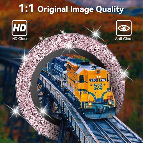 CloudValley for iPhone 15/15 Plus Camera Lens Protector Bling, Ultra-HD Tempered Glass Camera Cover [Case-Friendly] Metal Individual Lens Screen Protective Ring, Glitter Pink - color: Glitter Pink