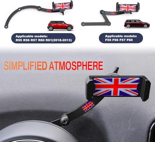 Behind Tachometer Mount Smart Phone GPS Mounting Design Phone Holder Kit for Mini Cooper R55 R56 R57 R60 R61(2008-2013seris) Union Jack (RED) - color: RED