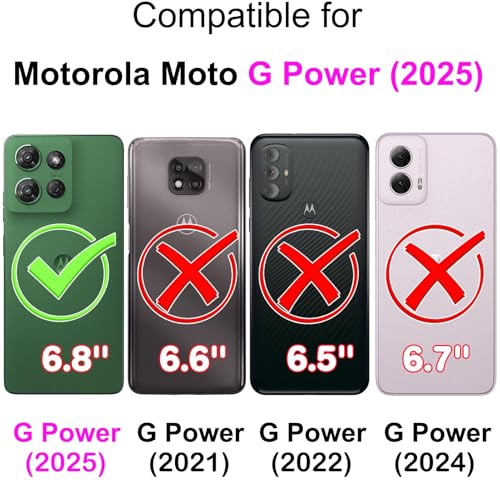 Case Wallet for Motorola Moto G Power 2025/ G Power 2026, Pink | RFID Blocking, 3 Card Holder Stand, Shockproof TPU Shell, PU Leather Magnetic Closure, 6.8-inch - color: Pink
