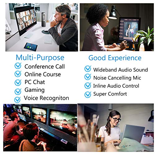 MAIRDI Cell Phone Headset with Microphone Noise Canceling, PC Laptop Headset 3.5mm Jack for Office Work, Phone Headset for iPhone Computer Samsung Androids Tablets Skype Teams Video Conference