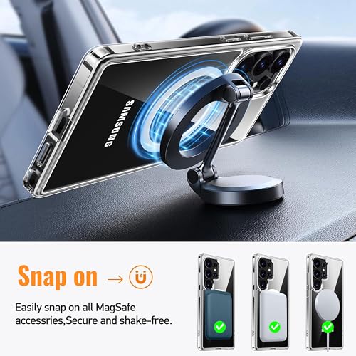 Oterkin Magnetic for Samsung Galaxy S25 Ultra Case Clear [Compatible with MagSafe][Anti-Yellowing][Built-in 4 Airbags][Military Grade Protection][Shockproof Slim] S25 Ultra Phone Case (Clear) - color: S25 Ultra-Clear, size: Galaxy S25 Ultra Case
