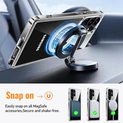 Oterkin Magnetic for Samsung Galaxy S25 Ultra Case Clear [Compatible with MagSafe][Anti-Yellowing][Built-in 4 Airbags][Military Grade Protection][Shockproof Slim] S25 Ultra Phone Case (Clear) - color: S25 Ultra-Clear, size: Galaxy S25 Ultra Case