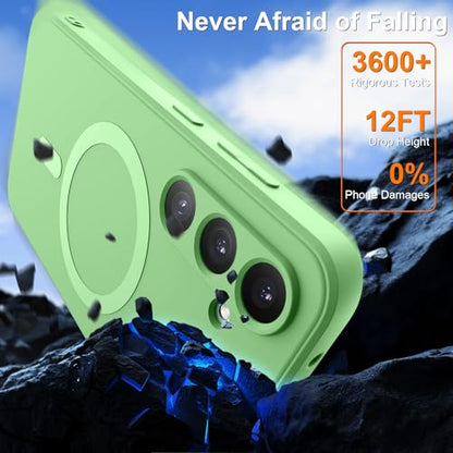 for Galaxy A16 5G Case,Magnetic,Wireless Charging,Slim - color: light green