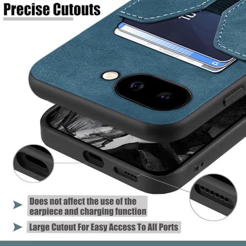 Kowauri Case for Google Pixel 9a, PU Leather Wallet Case with Credit Card Slot Holder Ultra Slim Protector Cover for Google Pixel 9a (Blue) - color: Blue