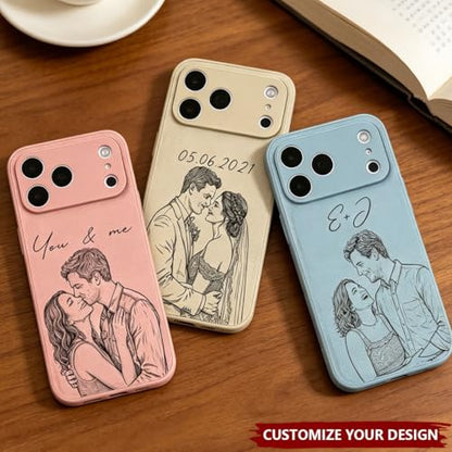 Custom Photo Phone Case Couple Gift for Her Gift for Him - Personalized Phone Case, Custom Picture Cover, Romantic, Matching Couple Accessory, Photo Keepsake Multicolor