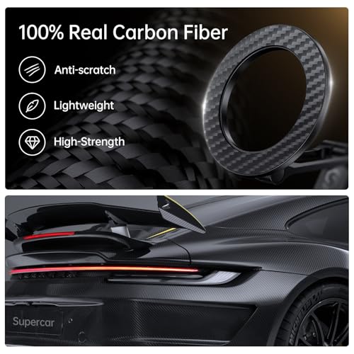 SYNCWIRE Fits MagSafe Car Mount Magnetic Phone Holder for Dash and Tesla - color: Carbon Fiber