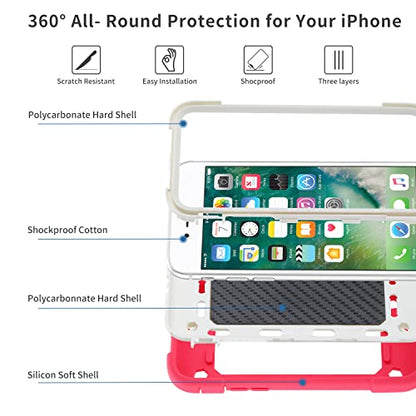 MARKILL Compatible with iPhone Case with Ring Stand, Heavy-Duty Military Grade Shockproof Phone Cover (Hot Pink, iPhone SE 3rd/2nd/iPhone 8/7/6S/6) - color: Hot Pink, size: iPhone SE 3rd/2nd/iPhone 8/7/6S/6