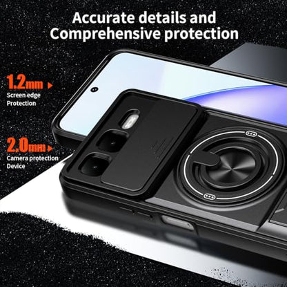 Compatible with Infinix Smart 10 Plus 4G Case Cover,Compatible with Infinix Smart 10 Plus 4G X6725B with Slide Camera Cover Phone Stand Protective Case Black - color: Black, size: Compatible with Infinix Smart 10 Plus 4G