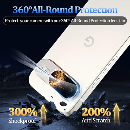 3 Pack Tempered Glass Camera Lens Protector for Google Pixel 9 - size: Google Pixel 9