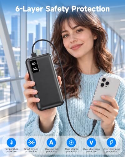 POIYTL 50000mAh Power Bank, Portable Charger 22.5W USB-C Battery Pack