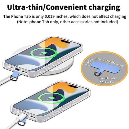 TACOMEGE Phone Tether Tab for iPhone, Cell Phone Lanyard Patch, Phone Strap Replacement Part for All Full Phone Cases (Blue) - color: Blue