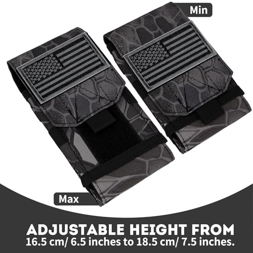 Dual Tactical Phone Pouch Molle Phone Holster Double Capacity Holder Universal Utility EDC Pouch for iPhone 17 Pro Max/17 Pro/16 Pro Max/16 Pro/15 Pro Max/15 - color: Python pattern