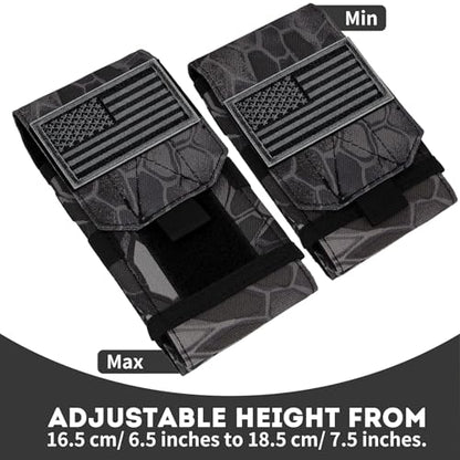 Dual Tactical Phone Pouch Molle Phone Holster Double Capacity Holder Universal Utility EDC Pouch for iPhone 17 Pro Max/17 Pro/16 Pro Max/16 Pro/15 Pro Max/15 - color: Python pattern