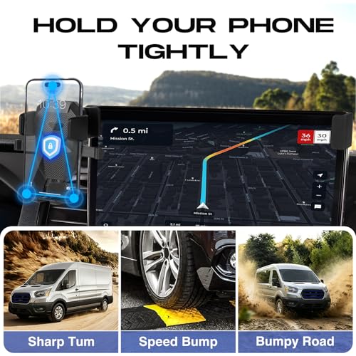 Sunsdrew Car Phone Holder for 2022-2026 Ford Transit Accessories 12" Screen - size: For Transit