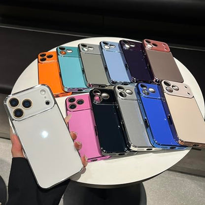 Caseative for iPhone 17 Pro Case, Gray | Solid Color Electroplated Frame with Crystal Camera Lens Protection - color: Gray
