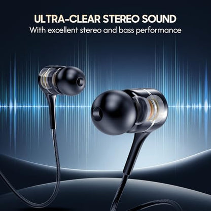 LWZCAM 5 Pack 3.5mm Wired Earbuds, Stereo Headphones with Microphone