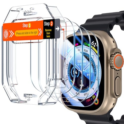 UniqueMe 4 Pack for Apple Watch Ultra 3/2 Ultra 49mm Screen Protector - size: 49mm