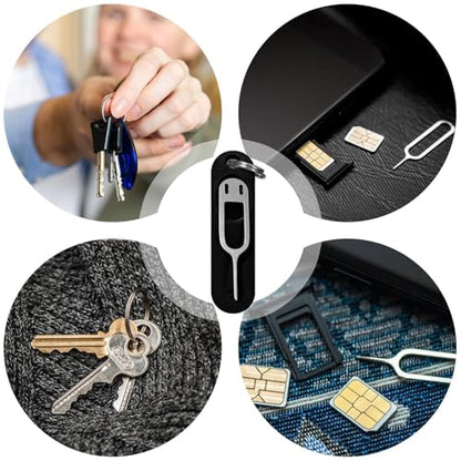 IC Card Removal Tool Silicone Protective Case Chip Card Tray Eject Pin - color: Black