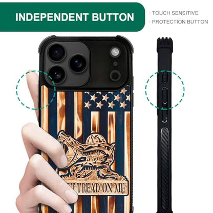 case for iPhone 17 Pro Max,Compatible with Magsafe,All-Round Protection Shockproof Anti-Scratches TPU Case Cover-Dont Tread On Me Wood Grain American Flag - color: Dont tread on me Wood grain American flag, size: IPhone 17 Pro Max