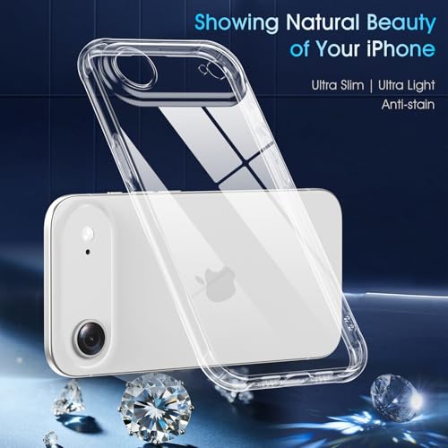 Soft TPU Clear Case for iPhone 17 Air 6.5 inch | Not-Yellowing，Military Drop Protection，Shockproof Transparent Silicone Case, Ultra Slim & Thin，Camera Protection，Clear - size: for iPhone 17 Air