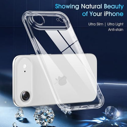 Soft TPU Clear Case for iPhone 17 Air 6.5 inch | Not-Yellowing，Military Drop Protection，Shockproof Transparent Silicone Case, Ultra Slim & Thin，Camera Protection，Clear - size: for iPhone 17 Air