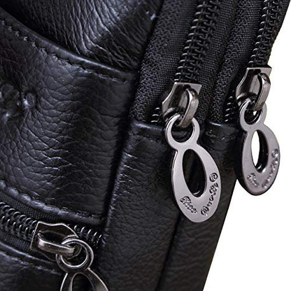 Leather Waist Pack Phone Belt Bag for Men Loop Holster Wallet Cellphone Case Pouch Pack Clip Money Purse - color: #05black