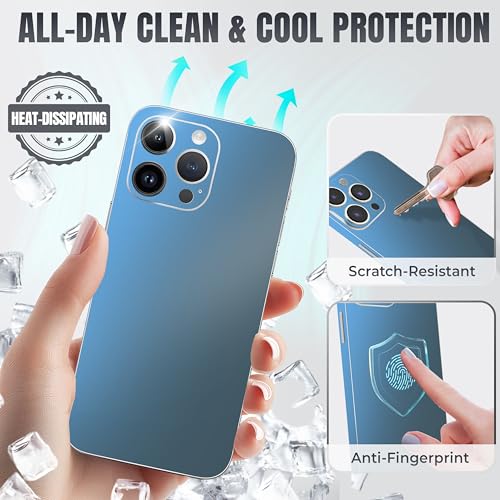2Pcs Skin Wrap Compatible for iPhone 15 Pro – Slim Decal Vinyl Protective Film for Sides & Back – Sleek Fit, Premium Look – Compatible with All iPhone 15 Pro Cases - Metallic Midnight Blue - color: Metallic Midnight Blue