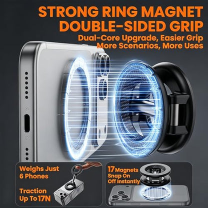 Dual-Sided Magnetic 360° Rotation Phone Holder Mount for Car, Gym, Desk