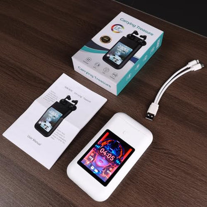 Wireless Earbuds Bluetooth 5.3 Headphones,Long Playtime Ear Buds with Mic Waterproof in Ear Earphones Charging Case with Multi Functions LED Full Color Touch Screen for Android iOS Phones Sport,White - color: White