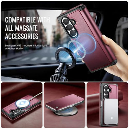 for Samsung Galaxy Z Fold 8 Ultra - Case Wallet Slim, Wine Red - color: Wine Red, size: Samsung Galaxy Z Fold 8 Ultra