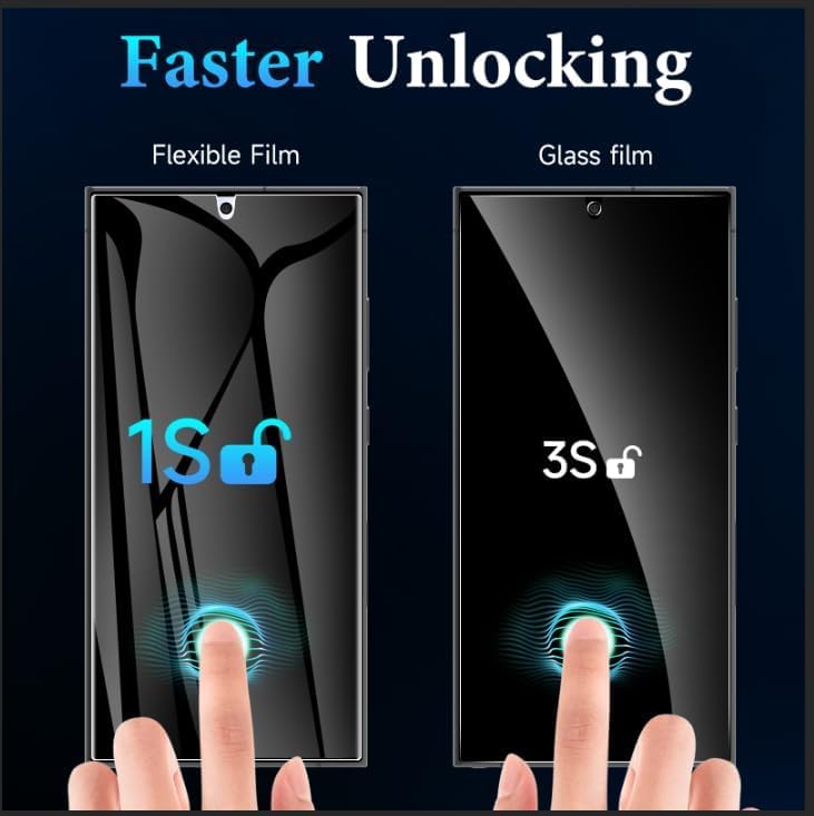 CYCFAIML【2 Pack for Samsung Galaxy S25 FE Privacy Screen Protector [Not Glass], Anti-Spy Flexible Film,Full Coverage，Sensitive Touch & Fingerprint Unlock, Anti-Scratch Shock-Resistant - size: S25 fe