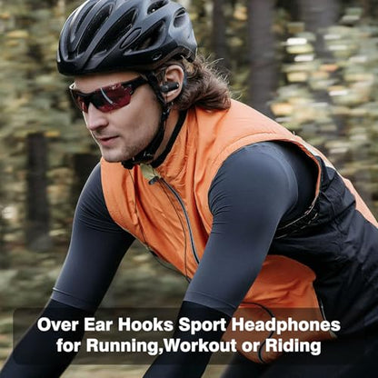 USB C Headphones Over Ear Hook Kids Sport USB-C Wired Earbuds with Loop Mic - color: Black
