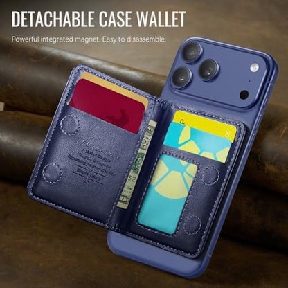 Defencase for Magsafe Wallet Magnetic Card Holder RFID Blocking, Navy Blue - color: Fashion Navy Blue
