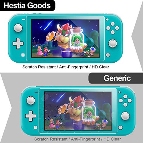 daydayup 4 Pack Tempered Glass Screen Protector for Nintendo Switch Lite, 0.3mm Thickness, 9H Hardness, Transparent, Anti-Scratch, Oleophobic Coating, Easy Installation Guide - size: 5.5"