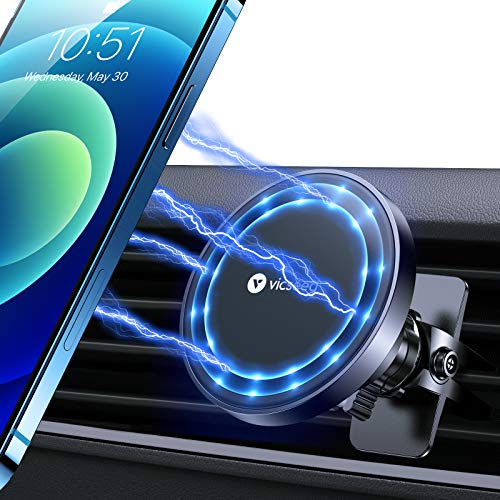 VICSEED for MagSafe Car Mount [Upgraded Strongest Magnet Power] Magnetic Phone Holder for Car Vent 360 Adjustable Magnetic Car Phone Holder Mount for iPhone 17 Pro Max 16 15 14 13 12 Plus Mini - color: Black