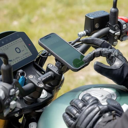 Quad Lock Handlebar Clamp Motorcycle Phone Mount with Vibration Dampener and MAG Phone Case for iPhone 11 - size: iPhone 11