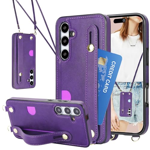 CCSmall for Samsung Galaxy S23+ Plus Crossbody Case w Card Holder KB Purple - color: Purple, size: Galaxy S23 Plus