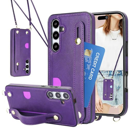 CCSmall for Samsung Galaxy S23+ Plus Crossbody Case w Card Holder KB Purple - color: Purple, size: Galaxy S23 Plus