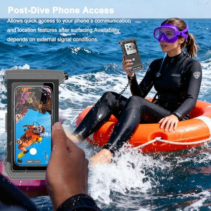 100FT/30M Gen 5 Diving Phone Case, Full Touchscreen Underwater Housing for iPhone 17-12 Pro Max & Samsung Galaxy S26 - S21, IPX8 Scuba Photo/Video Waterproof Case - color: Black_Yellow