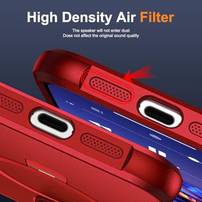 SKYLMW Compatible with iPhone 14 Pro Case with Stand,Red | iPhone 14 Pro Phone Case 6.1",Magnetic Ring Stand,Compatible with MagSafe,Military-Grade Protection,Great Grip Feeling - color: Red, size: Iphone 14 Pro