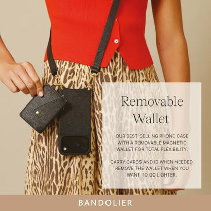Bandolier Remi Leather Crossbody Phone Case iPhone 17 Pro - Black/Gld - size: iPhone 17 Pro