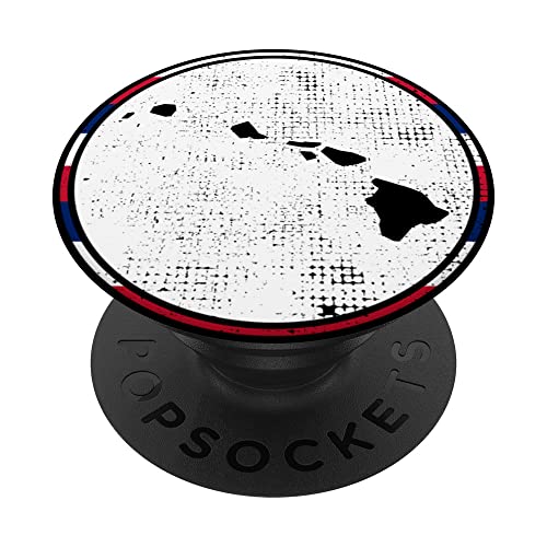 Hawaii Map HI Flag Vintage Proud Hawaiian PopSockets Swappable PopGrip