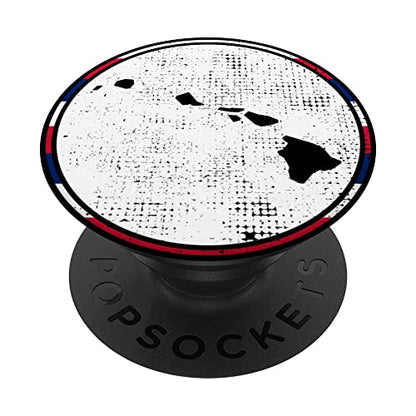 Hawaii Map HI Flag Vintage Proud Hawaiian PopSockets Swappable PopGrip
