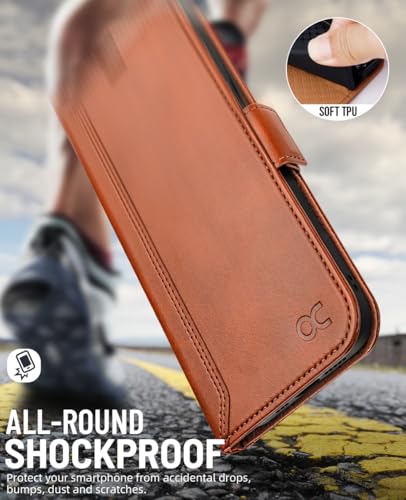 OCASE for iPhone 17e/iPhone 16e Wallet Case, Card Holder, Retro Brown | RFID Blocking, Kickstand, Magnetic Closure, PU Leather Flip Folio, Shockproof TPU Shell, Protective Phone Cover (6.1") - color: Retro Brown