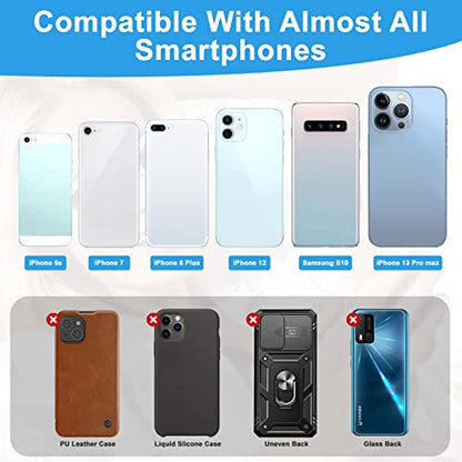 SHANSHUI 3 Pack Phone Card Holder Ultra Slim Phone Credit Card Holder Stick on Wallet Anti-Lost Design Wallet Pocket Compatible for iPhone and Most Smartphones - Black White Grey - color: Black, Grey, White x 3 PCS