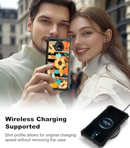 for Schok Volt Sv67q Sv67332 Case with Screen Protector, Military Grade Drop Protection, Dual Layer Hybrid Shockproof Protection TPU Phone Case for Schok Volt Sv67q, Flowers - color: Flowers
