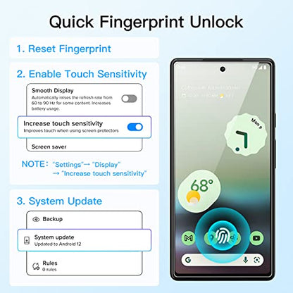 JETech Screen Protector for Google Pixel 6a, 2+2 Pack - size: Pixel 6a